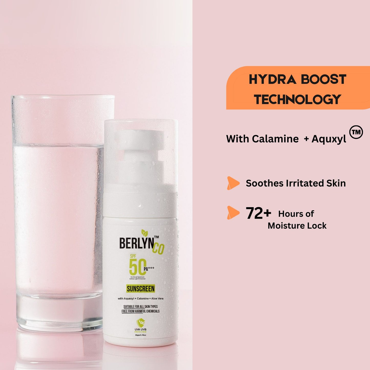 BERLYNCO HYDRA BOOST TINTED SUNSCREEN SPF 50+ | PA+++ | Oxybenzone - Free - Berlynco