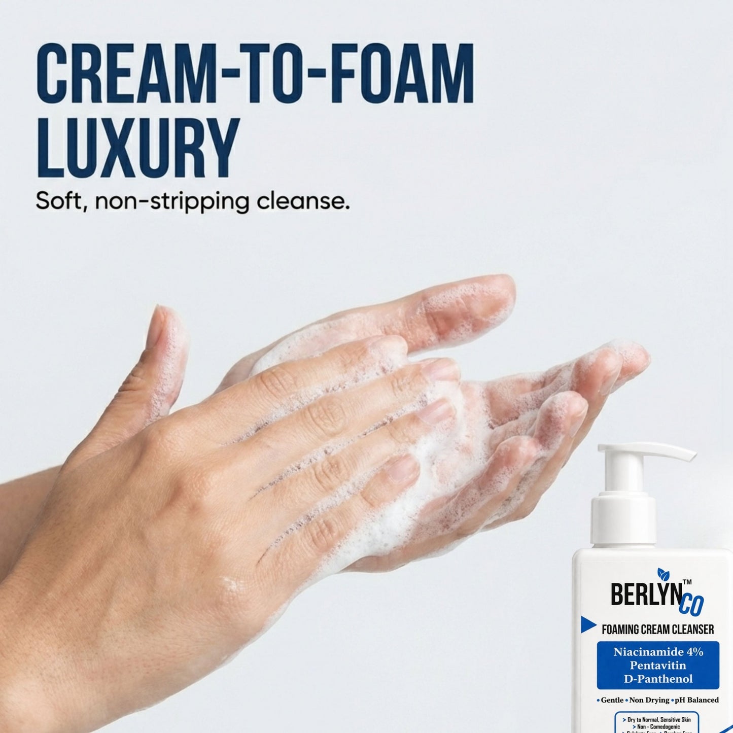 Hydrating foaming Face Cream Cleanser , Cream to Foam Cleanser 100ml