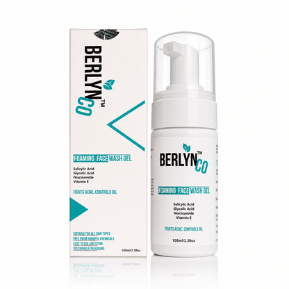 Berlynco 1% Salicylic Acid + Glycolic Acid Foaming Face Wash | Acne & Oil Control | 100ml - Berlynco