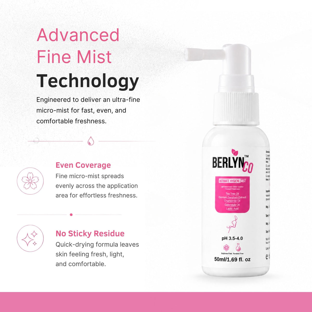BERLYNCO Intimate Hygiene Mist – 50 ml - Berlynco