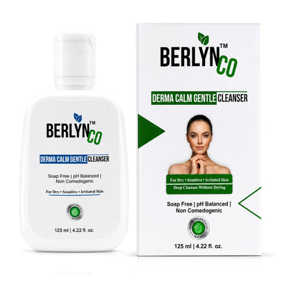 BerlynCo Derma Calm Gentle Cleanser | Soap - Free Face Wash for Dry, Sensitive & Irritated Skin | pH Balanced & Non - Comedogenic | 125ml - Berlynco