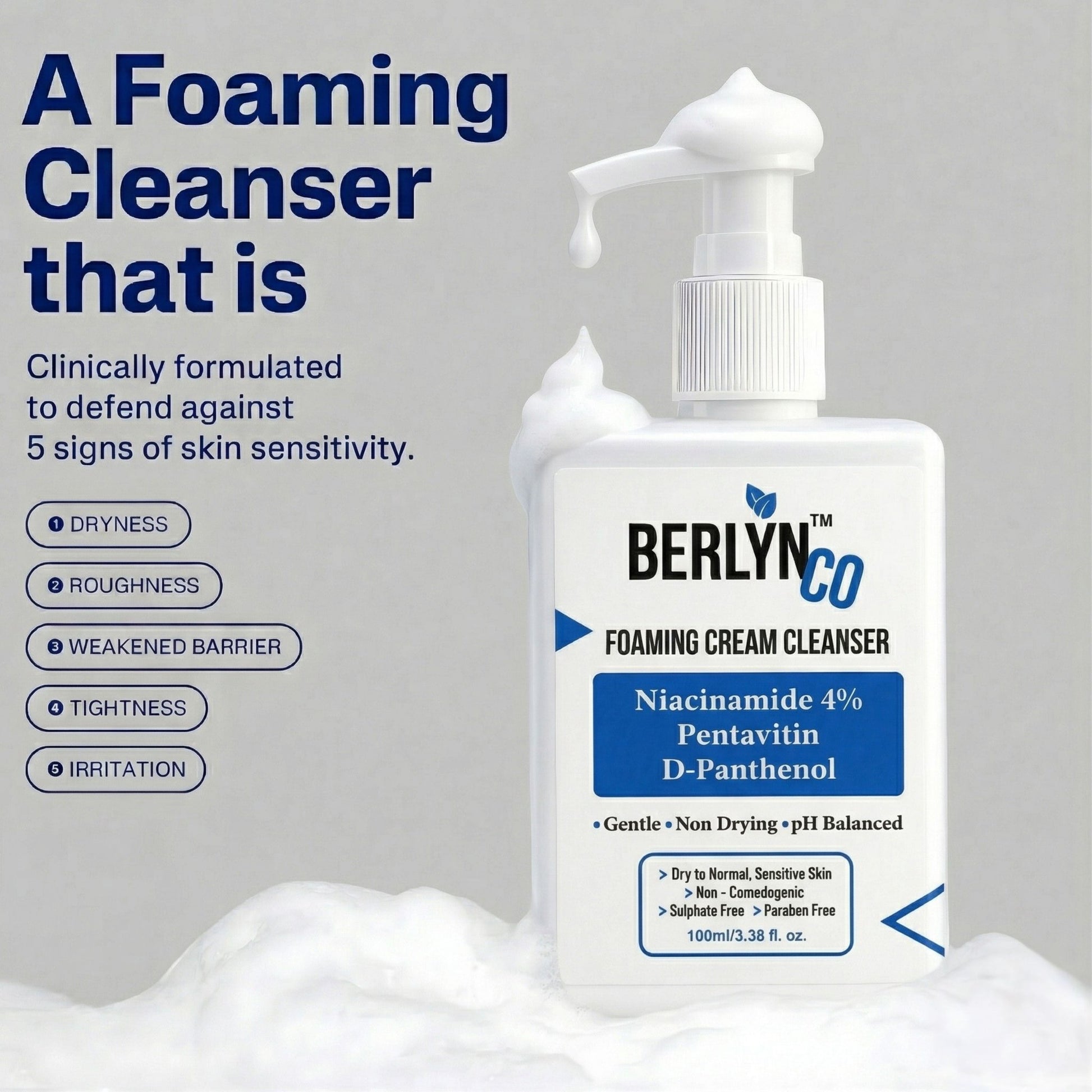 Niacinamide, Pro - Vitamin B5 & and Pentavitin cleanser for Gentle Cleansing