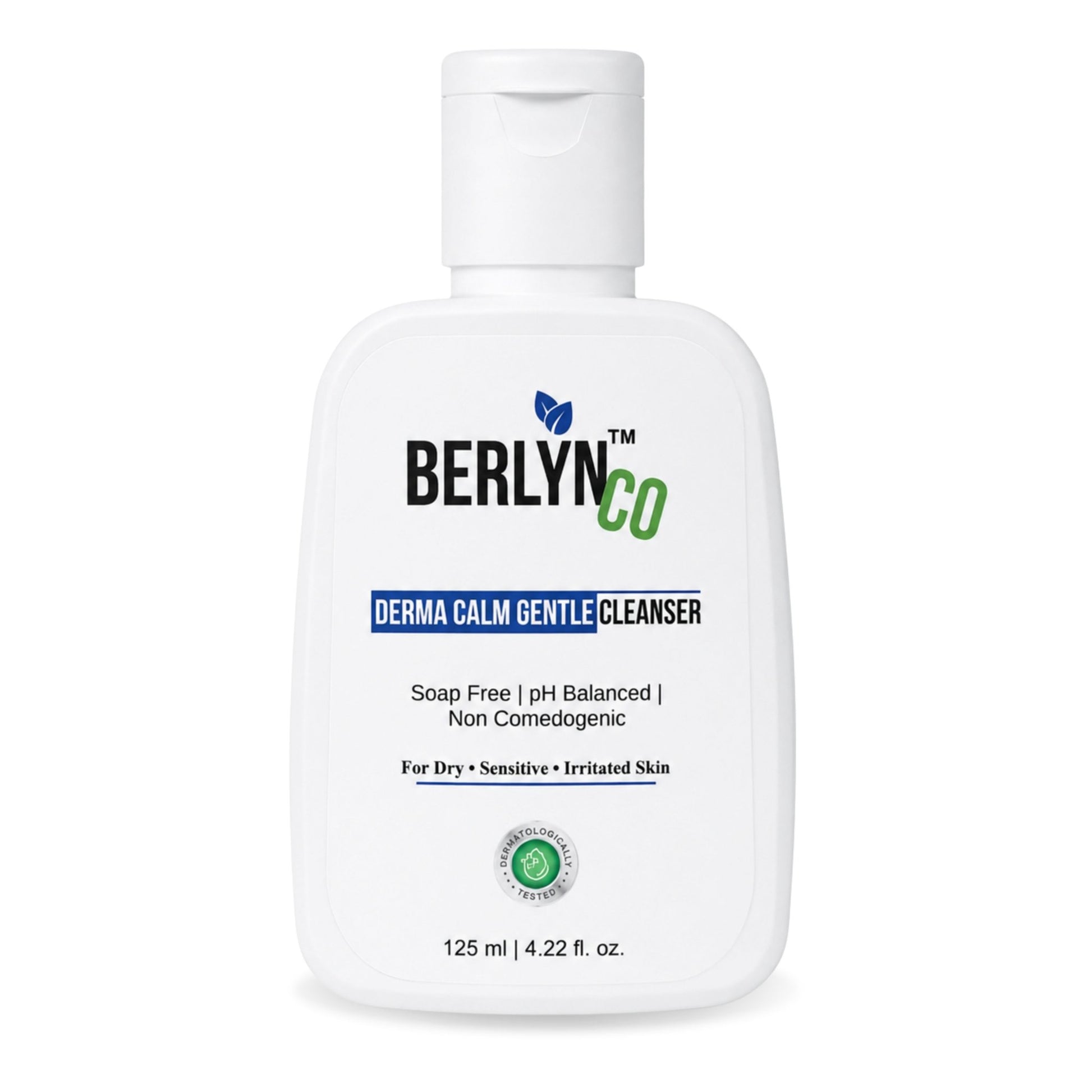 BerlynCo Derma Calm Gentle Cleanser | Soap - Free Face Wash for Dry, Sensitive & Irritated Skin | pH Balanced & Non - Comedogenic | 125ml - Berlynco