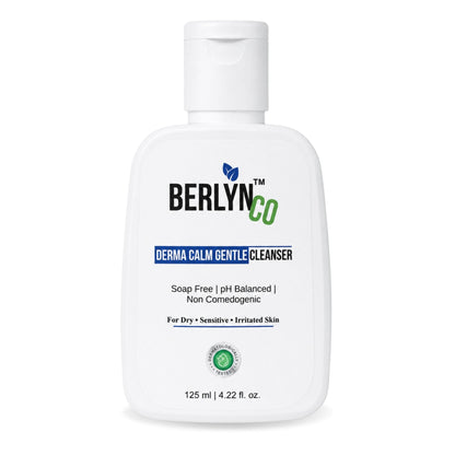 BerlynCo Derma Calm Gentle Cleanser | Soap - Free Face Wash for Dry, Sensitive & Irritated Skin | pH Balanced & Non - Comedogenic | 125ml - Berlynco