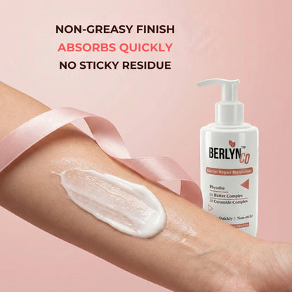 Berlynco Barrier Repair Moisturizer | With Phytolite, 5X Butter Complex & 3X Ceramide Complex | Fast Absorbing, Non - Sticky | Sulphate & Paraben Free | 200 g - Berlynco