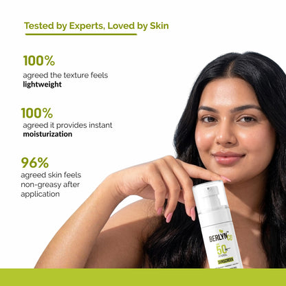 daily skin tinted sweat resistant sunscreen with calamine & Aquaxyl and aloe vera I spf 50+ | PA+++ - Berlynco