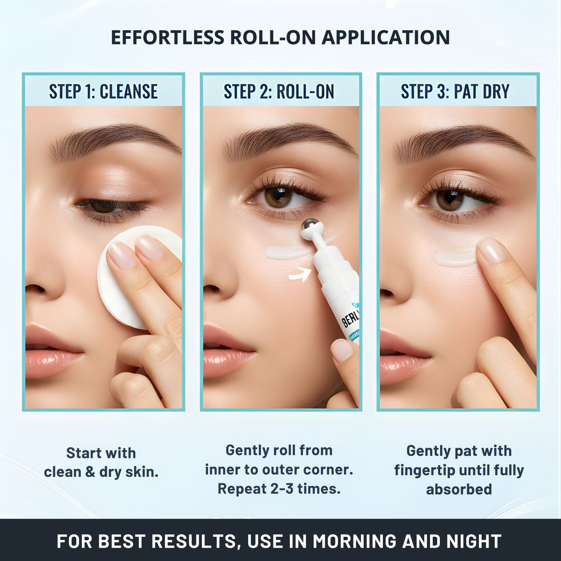 Berlynco Advanced Under Eye Repair Serum | Clinically Proven | Reduces Puffiness, Dark Circles & Fine Lines | Dermatologist Tested 15 ml roll on bottle - Berlynco