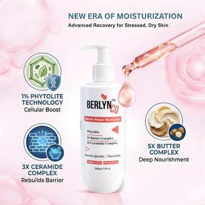 Berlynco Barrier Repair Moisturizer With Phytolite, 5X Butter Complex & 3X Ceramide Complex 200 g - Berlynco