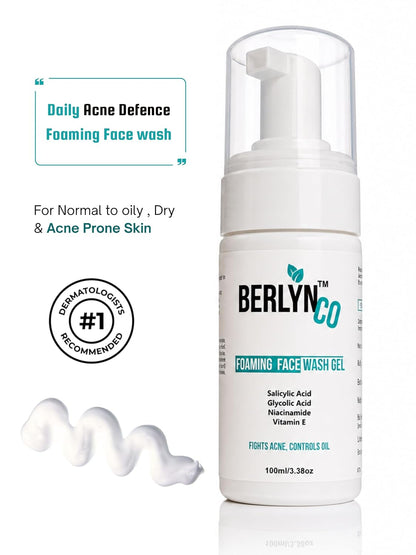 Berlynco Daily Acne-Defence Rakhi Gift Set | Acne & Scar Serum + Barrier Repair Moisturizer + Salicylic Acid Face Wash - Berlynco