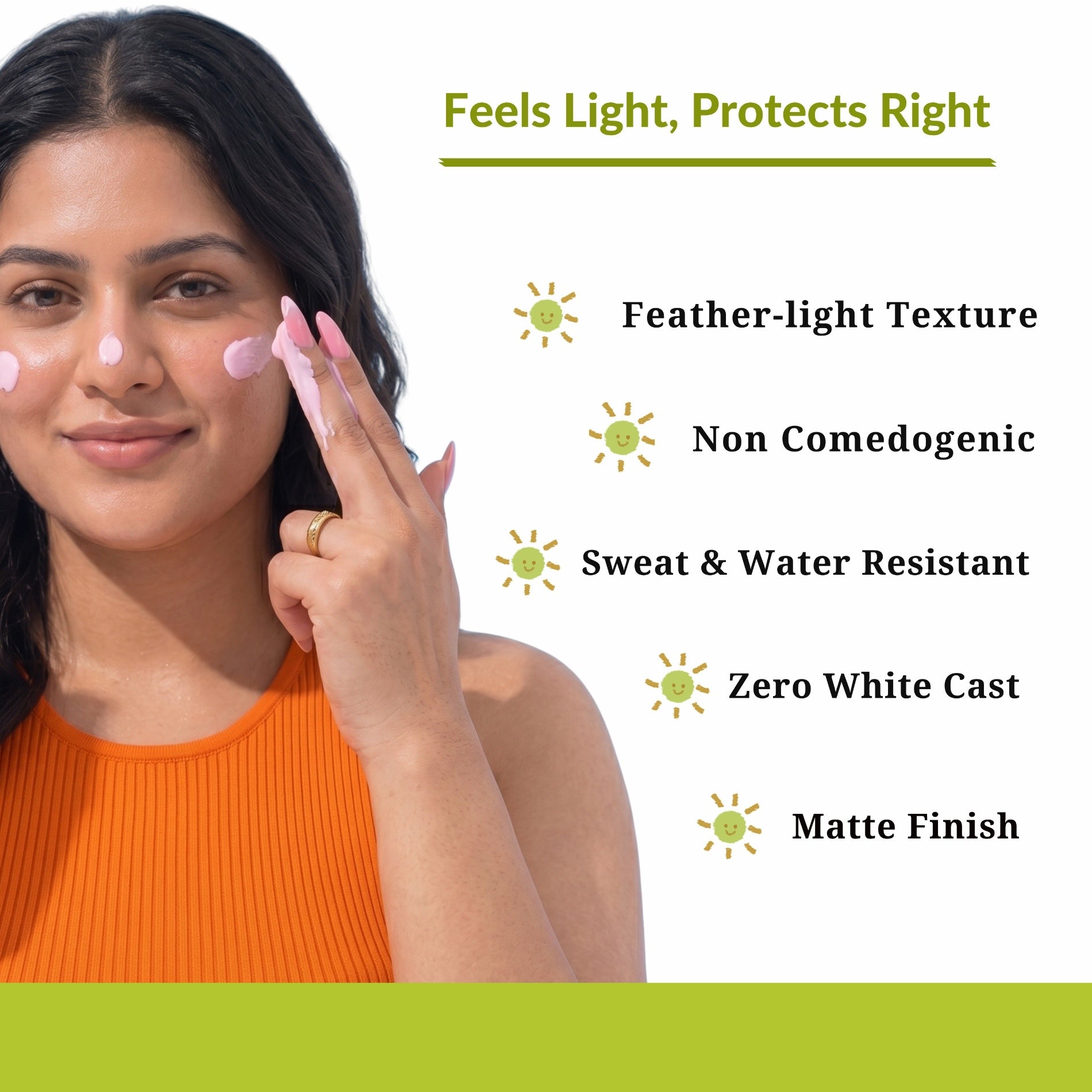 daily skin tinted sweat resistant sunscreen with calamine & Aquaxyl and aloe vera I spf 50+ | PA+++ - Berlynco