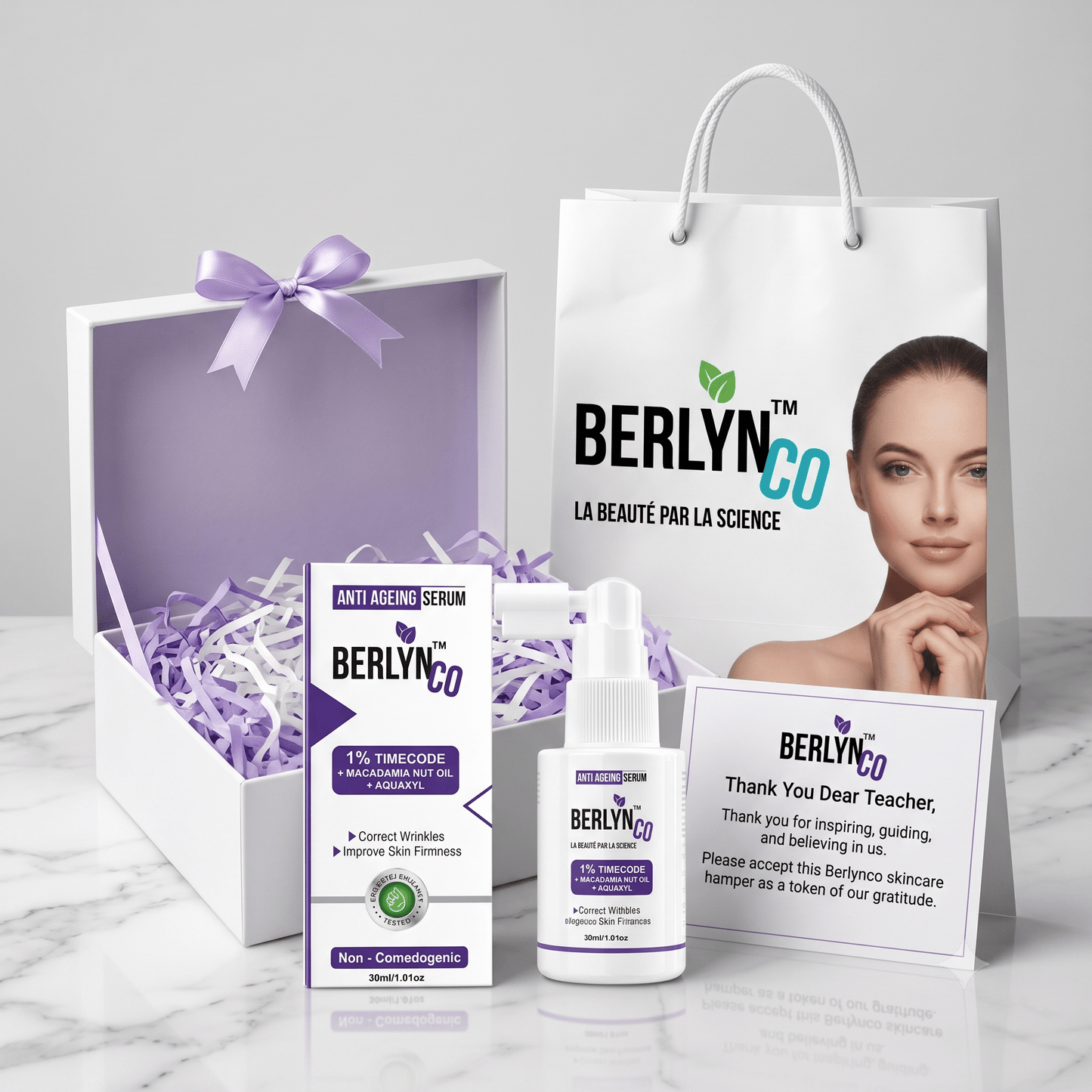 Berlynco GuruKaGlow Anti-Ageing Serum + Gift Card Hamper - Berlynco